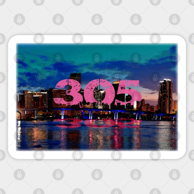 Miami 305 Sticker by marengo